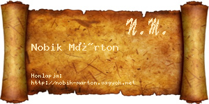Nobik Márton névjegykártya